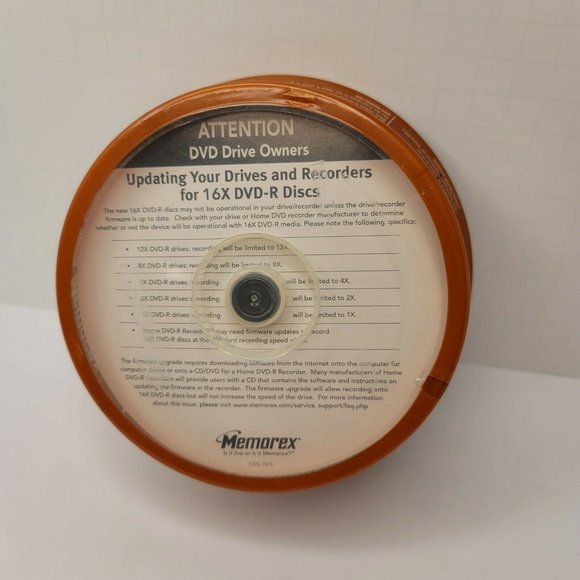 Genuine Memorex DVD-R Blank Recordable Discs 16X 4.7GB 120Min 25-Pack Spindle - Picture 4 of 4